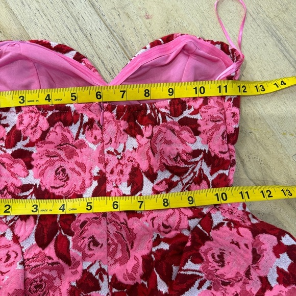 Zara pink white floral jacquard mini dress - Picture 12 of 14